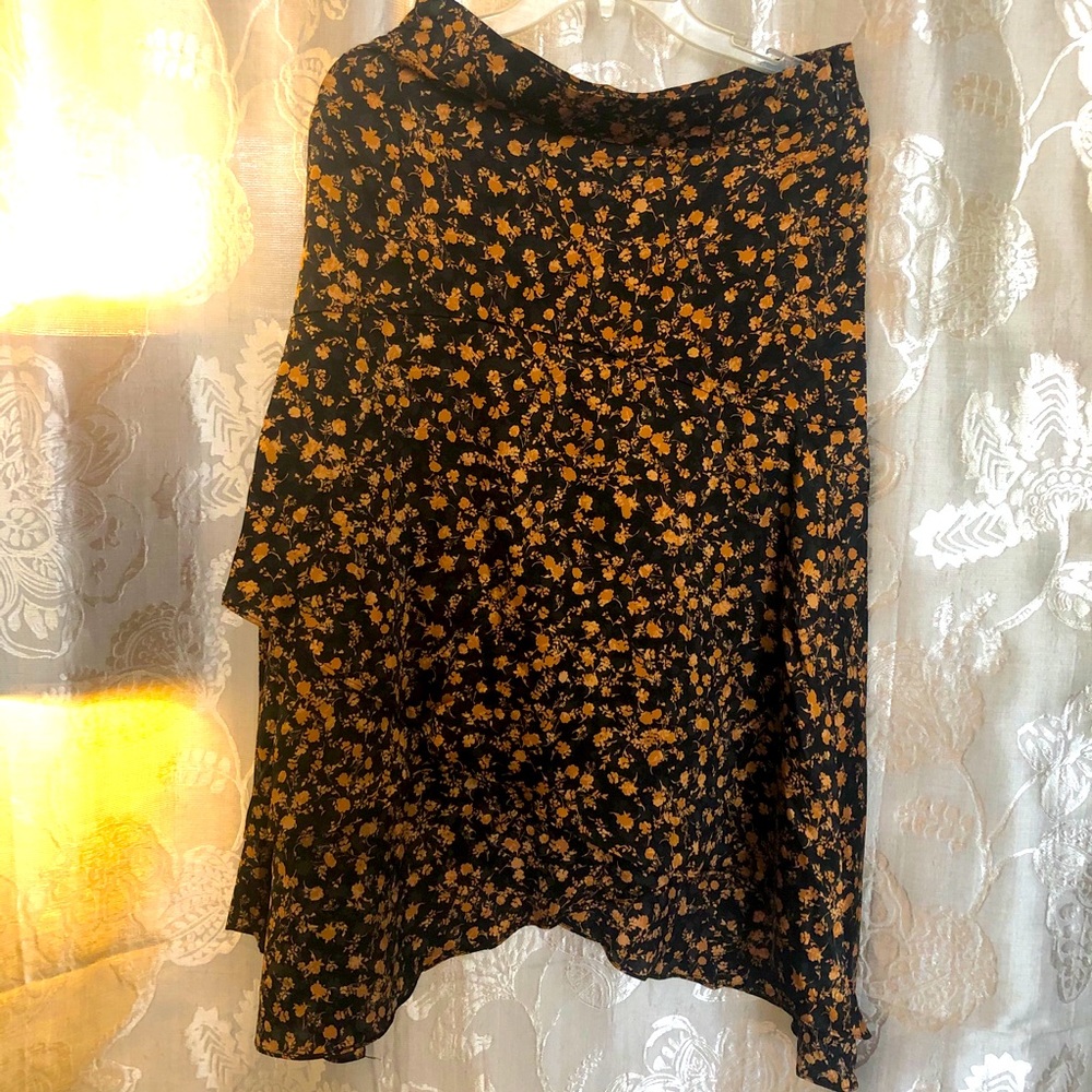 Floral Silky Skirt